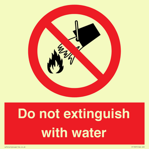 Do not extinguish with water